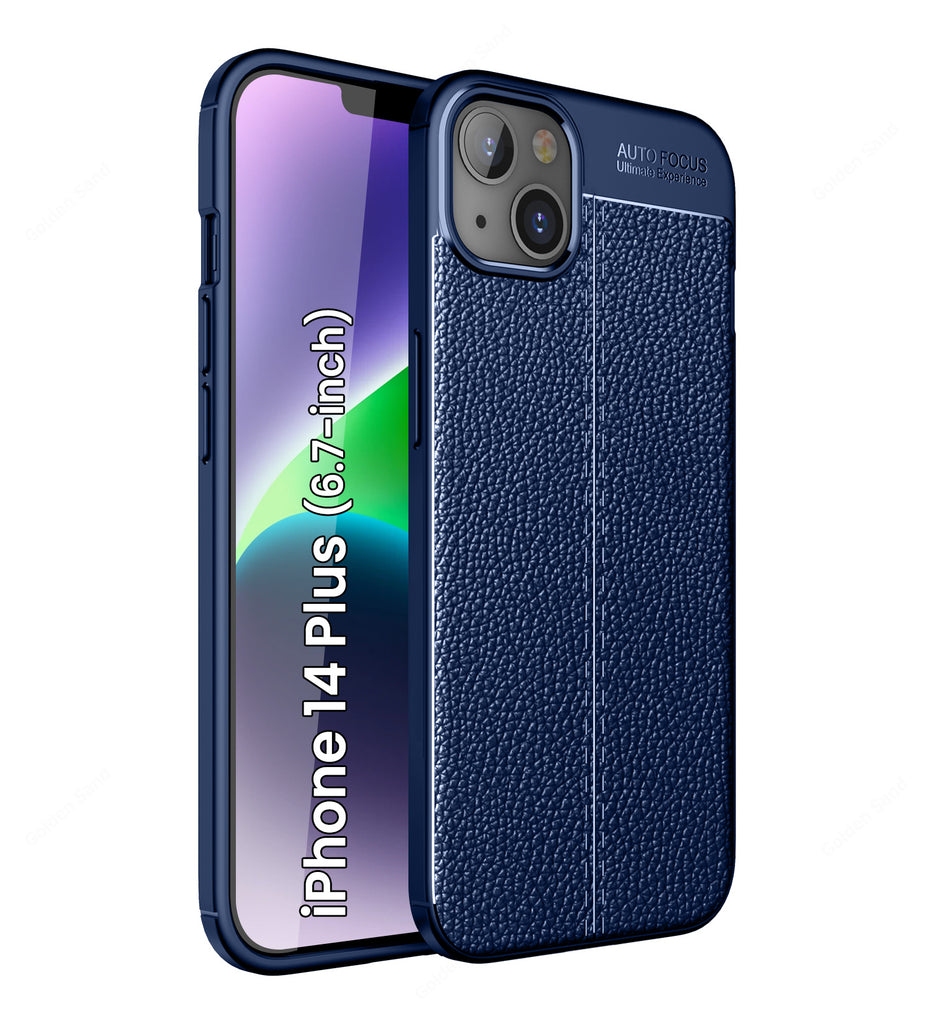Apple iPhone 14 Plus (6.7 inch) Back Cover | Vegan Leather Series, Blue