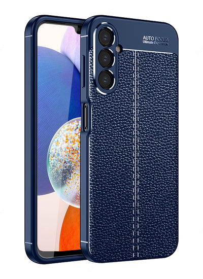 Samsung Galaxy A14 4G, Samsung Galaxy A14 5G (6.6 inch) Back Cover | Vegan Leather Series, Blue