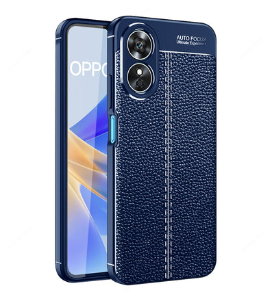 OPPO A17 4G (6.56 inch) Back Cover | Vegan Leather Series, Blue