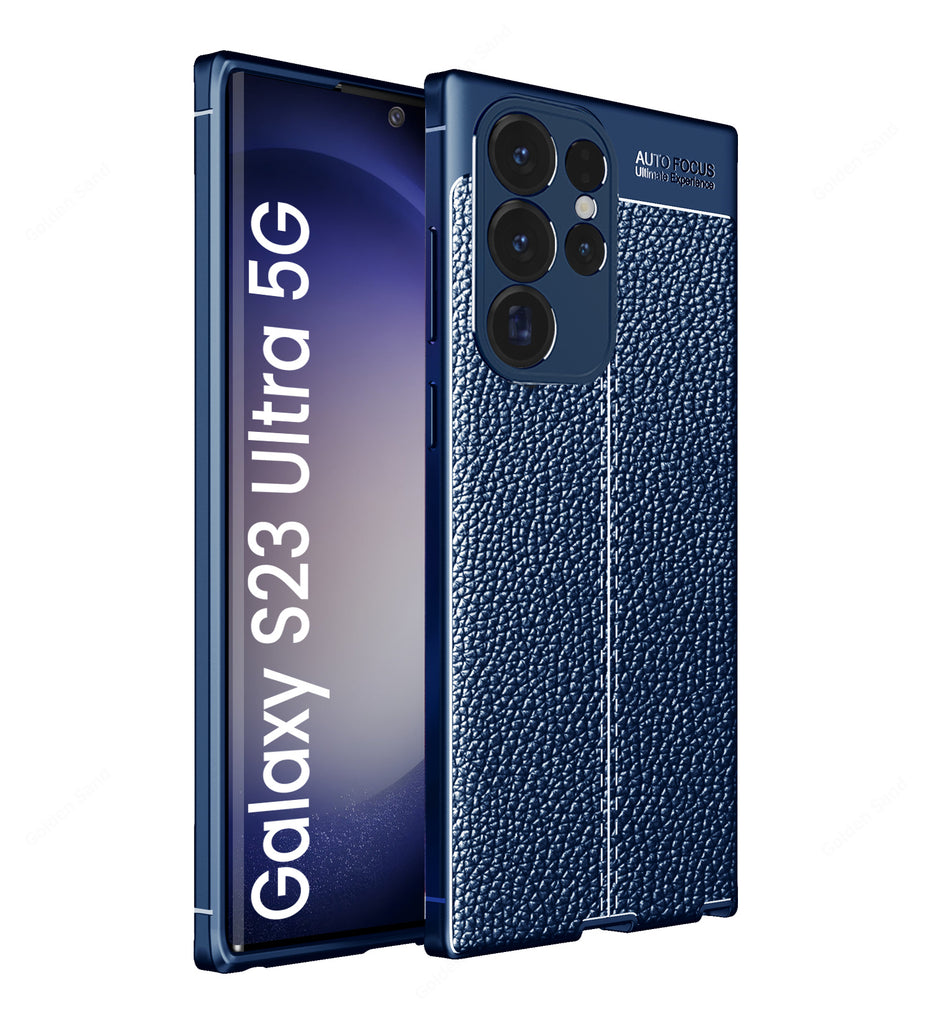 Samsung Galaxy S23 Ultra 5G (6.8 inch) Back Cover | Vegan Leather Series, Blue
