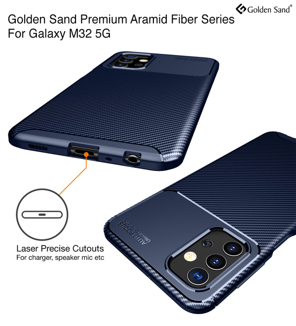 Samsung Galaxy M32 5G (6.5 inch) Back Cover | Aramid Fiber Series, Blue