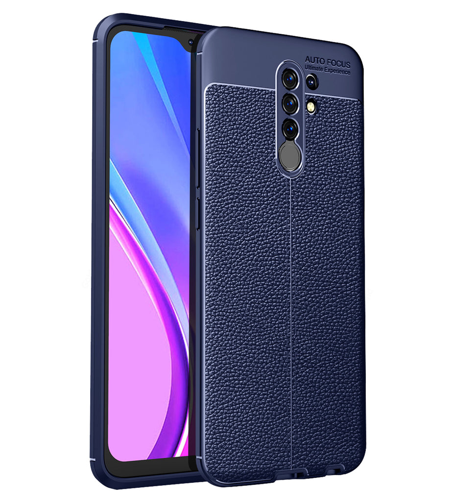 Redmi 9 Prime, Poco M2, 6.53 inch Leather Texture Back Cover