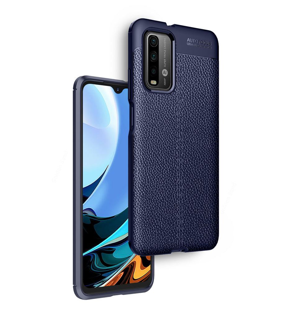 Redmi 9 Power, Xiaomi Poco M3 Leather Texture Back Cover