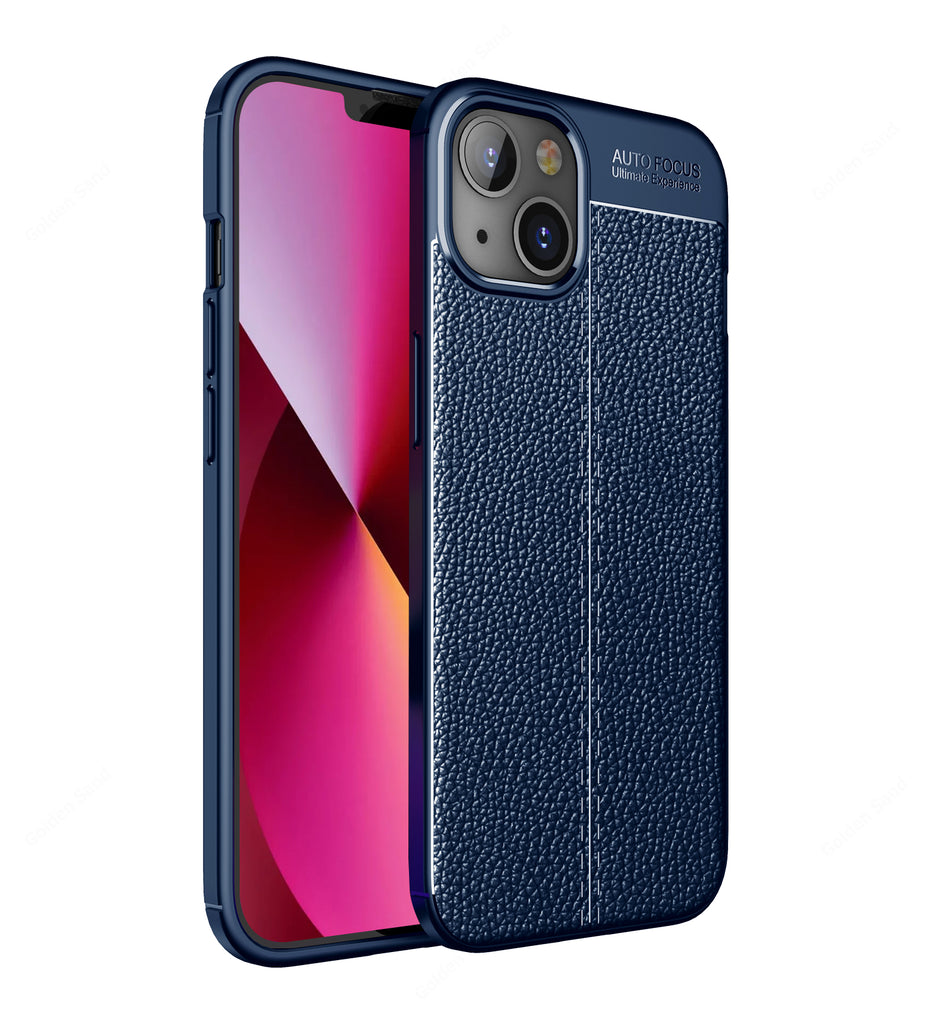 Apple iPhone 13, 6.1 inch Leather Texture Back Cover