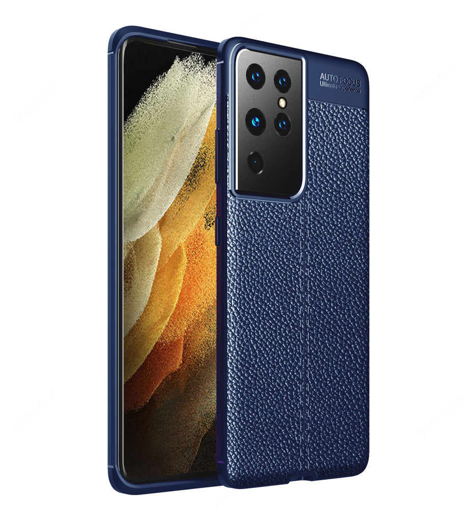 Samsung Galaxy S21 Ultra, 6.8 inch Leather Texture Back Cover