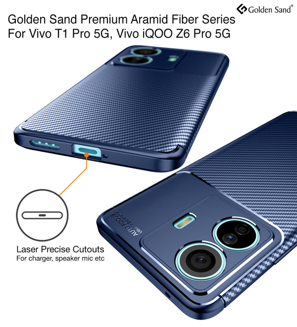 Vivo T1 Pro 5G, iQOO Z6 Pro 5G (6.44 inch) Back Cover | Aramid Fiber Series, Blue