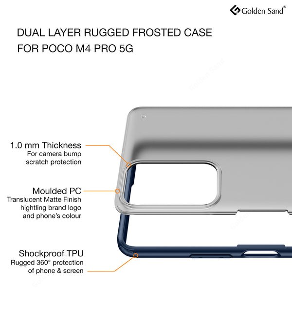 Poco M4 Pro 5G (6.6 inch) Back Cover | Rugged Frosted Series, Blue