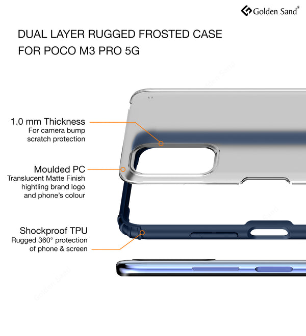 Xiaomi Redmi Note 10T 5G, Poco M3 Pro 5G (6.5 inch) Back Cover | Rugged Frosted Series, Blue