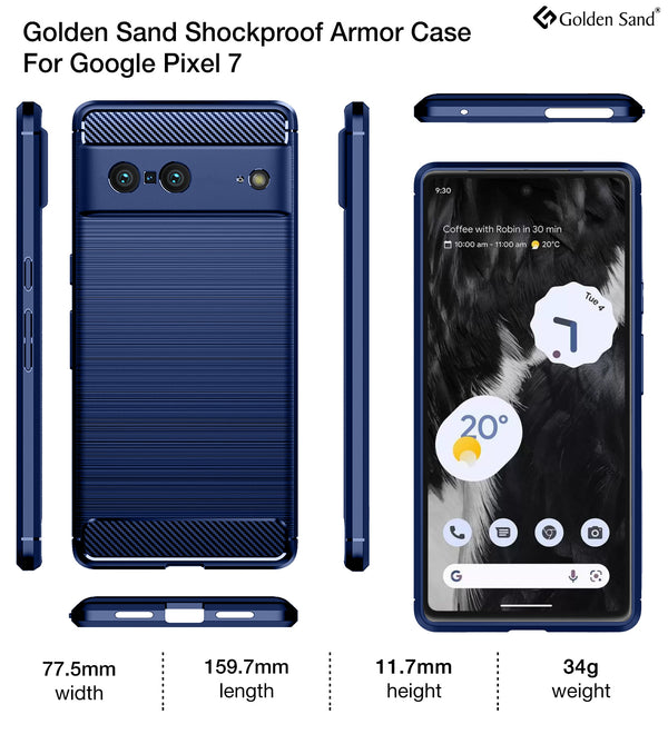 Carbon Fibre Series Shockproof Armor Back Cover for Google Pixel 7 5G, 6.3 inch, Blue