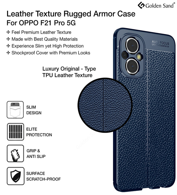 Oppo F21s Pro 5G, Oppo F21 Pro 5G (6.43 inch) Back Cover | Vegan Leather Series, Blue