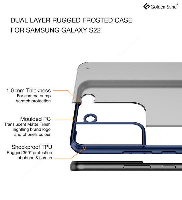 Samsung Galaxy S22 5G (6.1 inch) Back Cover | Rugged Frosted Series, Blue