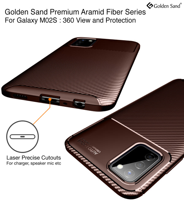Samsung Galaxy M02s, Samsung Galaxy F02s (6.5 inch) Back Cover | Aramid Fiber Series, Brown