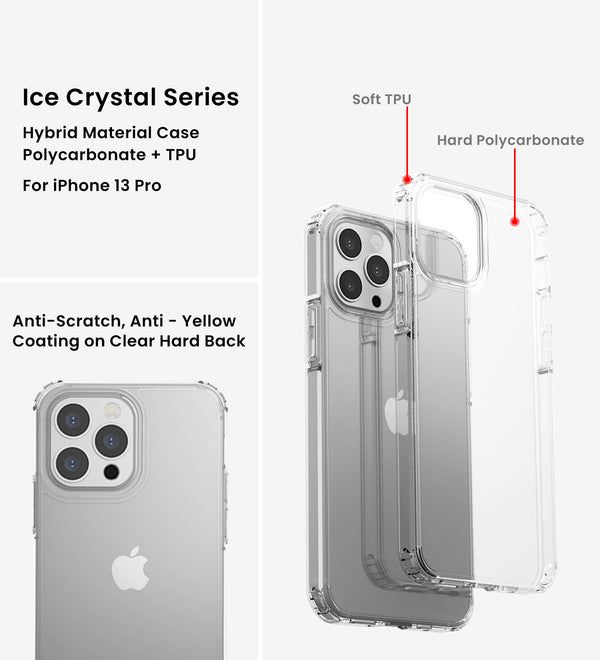 Apple iPhone 13 Pro (6.1 inch) Back Cover | Ice Crystal Series, Crystal Clear