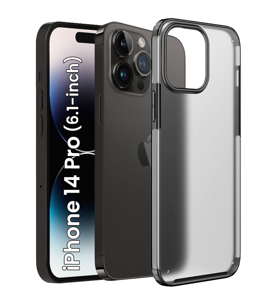 Apple iPhone 14 Pro (6.1 inch) Back Cover | Rugged Frosted Series, Black