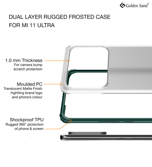 Xiaomi Mi 11 Ultra (6.81 inch) Back Cover | Rugged Frosted Series, Green