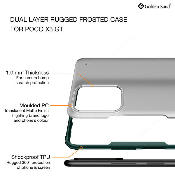 Poco X3 GT (6.6 inch) Back Cover | Rugged Frosted Series, Green