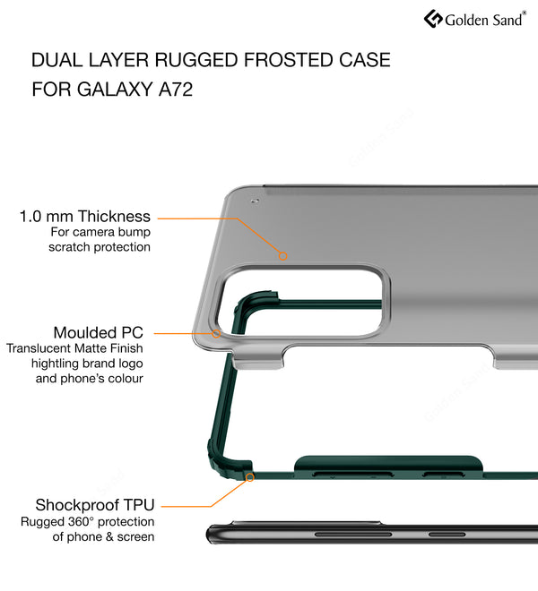 Samsung Galaxy A72 (6.7 inch) Back Cover | Rugged Frosted Series, Green