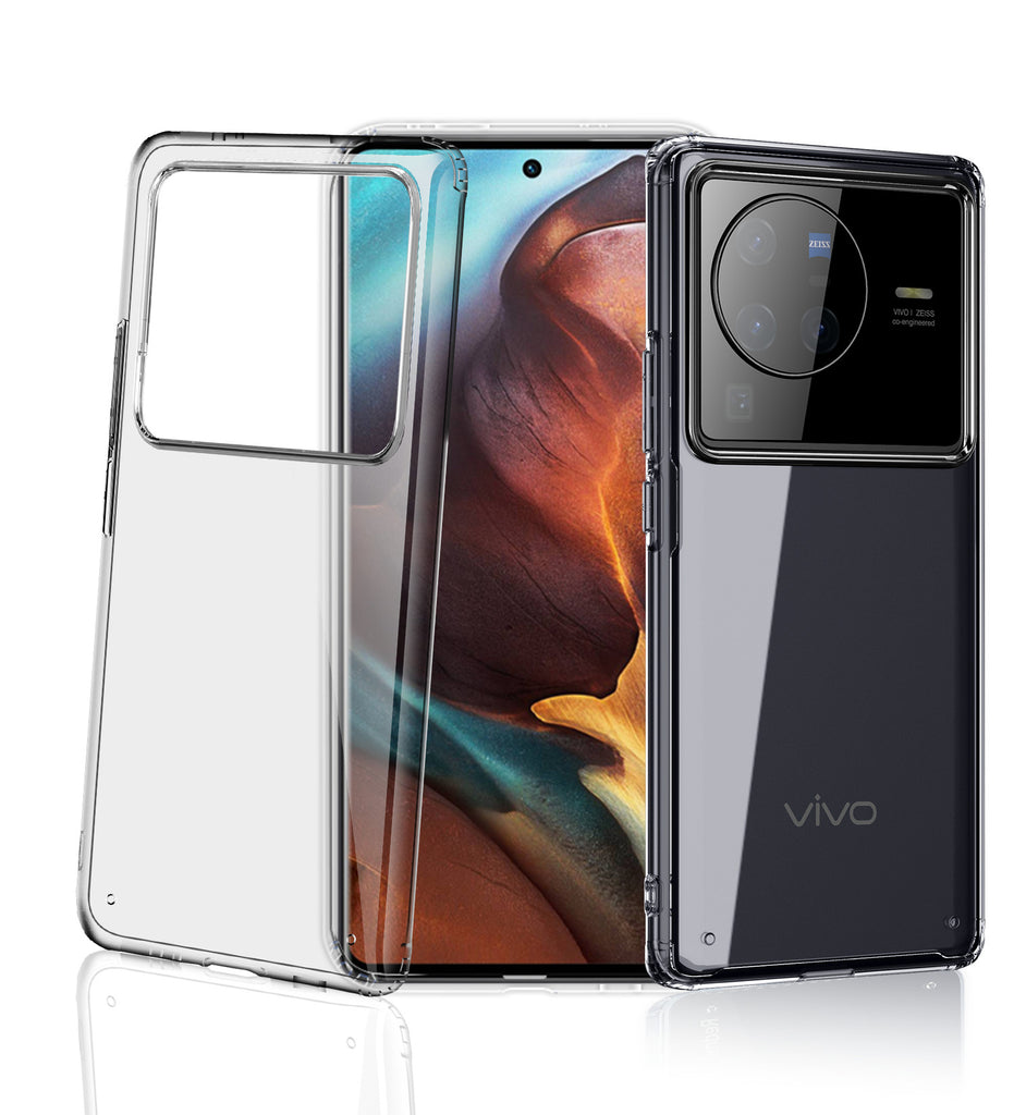 Vivo X80 Pro (6.78 inch) Back Cover | Ice Crystal Series [Anti Yellow], Black Clear
