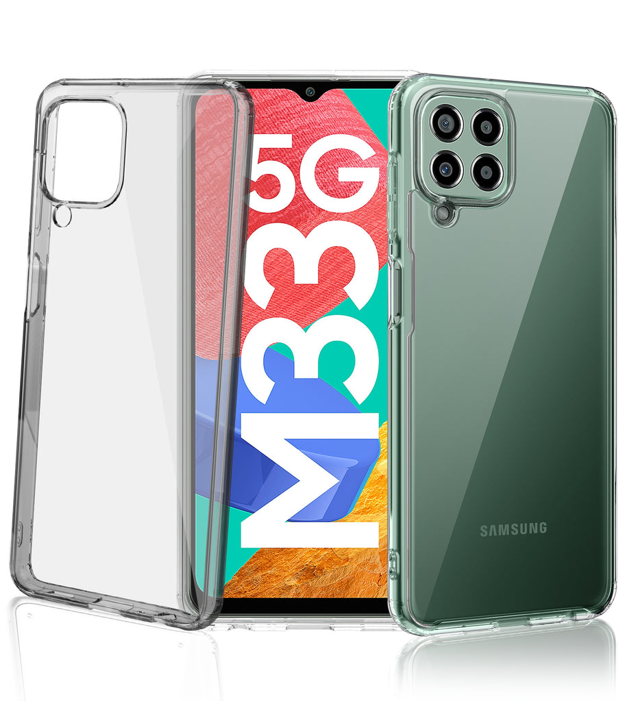 Samsung Galaxy M33 5G (6.6 inch) Back Cover | Ice Crystal Series [Anti Yellow], Black Clear