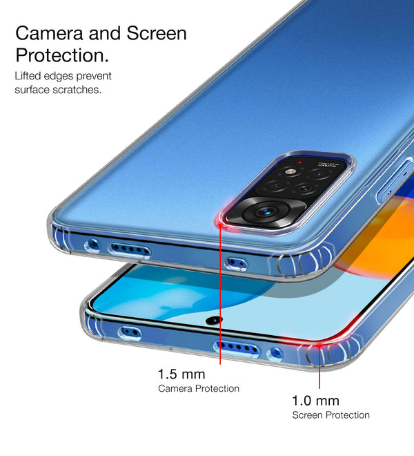 Redmi Note 11, Redmi Note 11S (6.43 inch) Back Cover | Ice Crystal Series [Anti Yellow], Black Clear