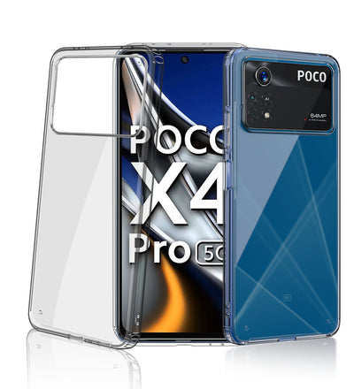 POCO X4 Pro 5G (6.67 inch) Back Cover | Ice Crystal Series [Anti Yellow], Black Clear