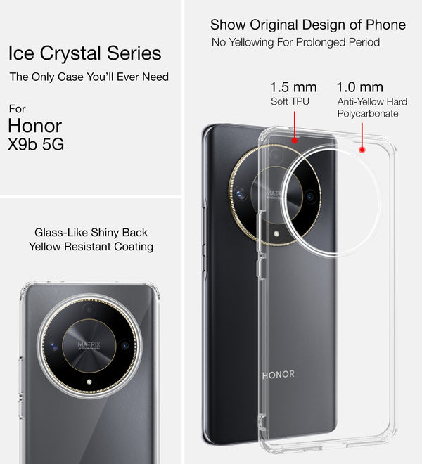 Honor X9b 5G (6.78 inch) Back Cover | Ice Crystal Series, Crystal Clear