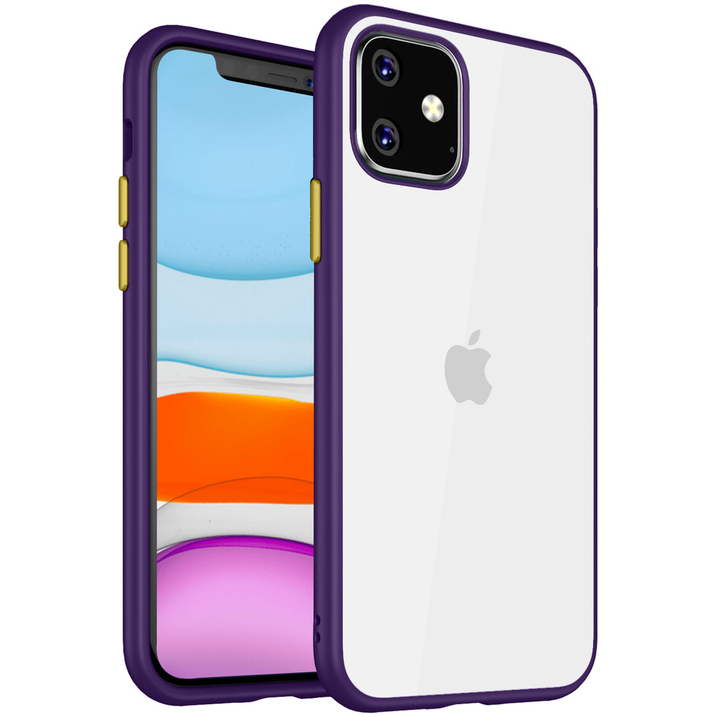 Apple, Back Cover, Drop Tested, TPU (Rubber), iPhone 11, , purple, Simply Clear, ₹500 - ₹699, PolyCarbonate (Plastic), Slim Design, Transparent