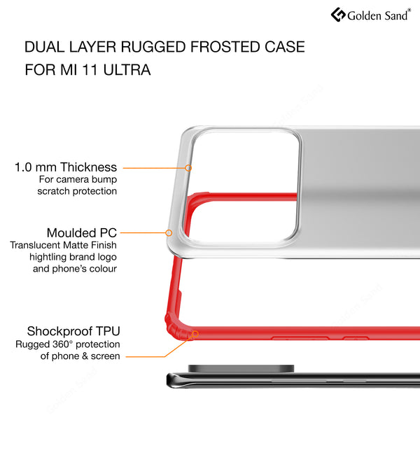 Xiaomi Mi 11 Ultra (6.81 inch) Back Cover | Rugged Frosted Series, Red
