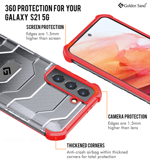 Samsung Galaxy S21 5G (6.2 inch) Back Cover | Explorer Series, Tangy Red