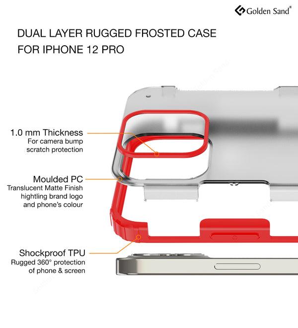 Apple iPhone 12 Pro Max Back Cover | Rugged Frosted Series, Red