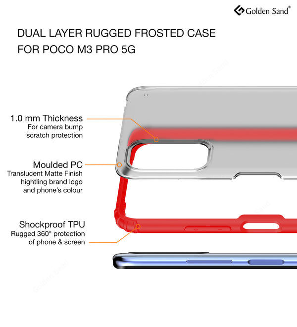 Xiaomi Redmi Note 10T 5G, Poco M3 Pro 5G (6.5 inch) Back Cover | Rugged Frosted Series, Red