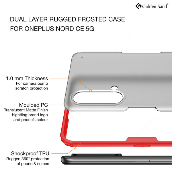 OnePlus Nord CE 5G (6.43 inch) Back Cover | Rugged Frosted Series, Red