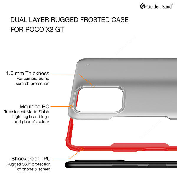 Poco X3 GT (6.6 inch) Back Cover | Rugged Frosted Series, Red